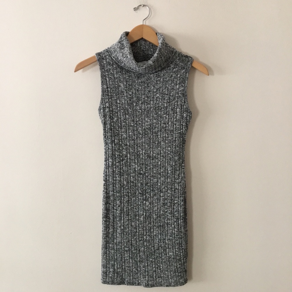 Heather Grey Turtleneck Mini Dress